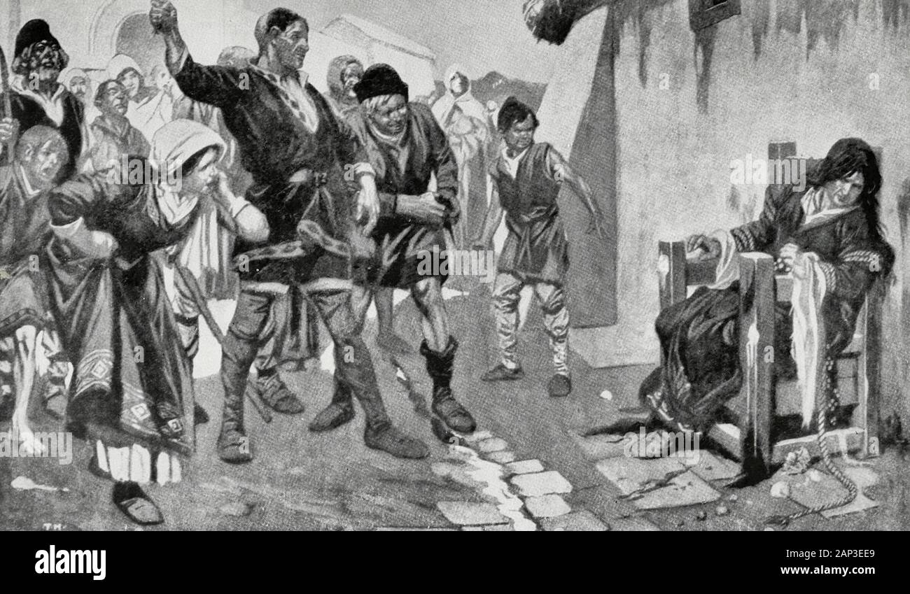 The Cucking Stool in Norman Times Stock Photo Alamy