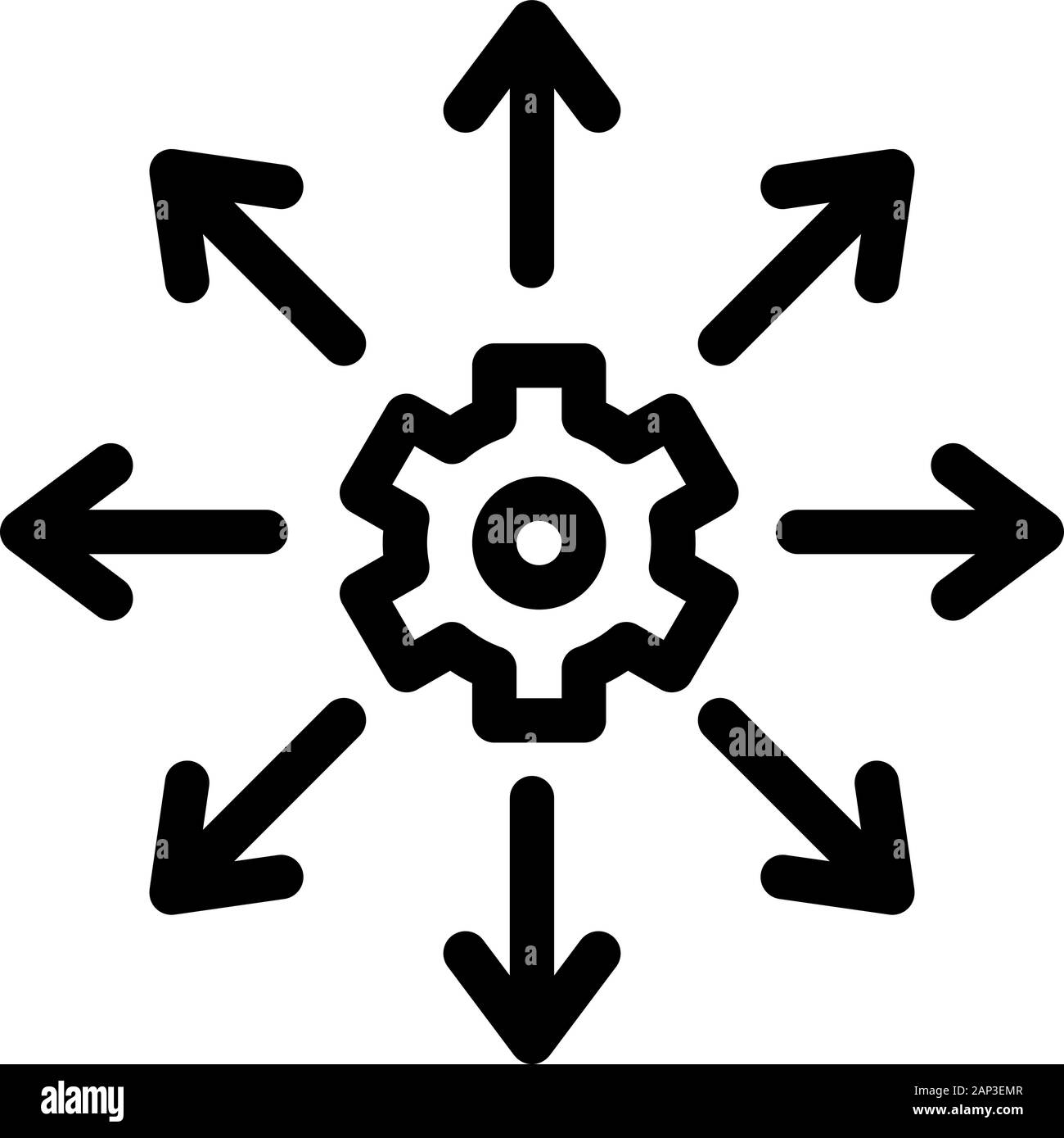 Gear Arrows Icon Vector Outline Illustration Stock Vector Image & Art