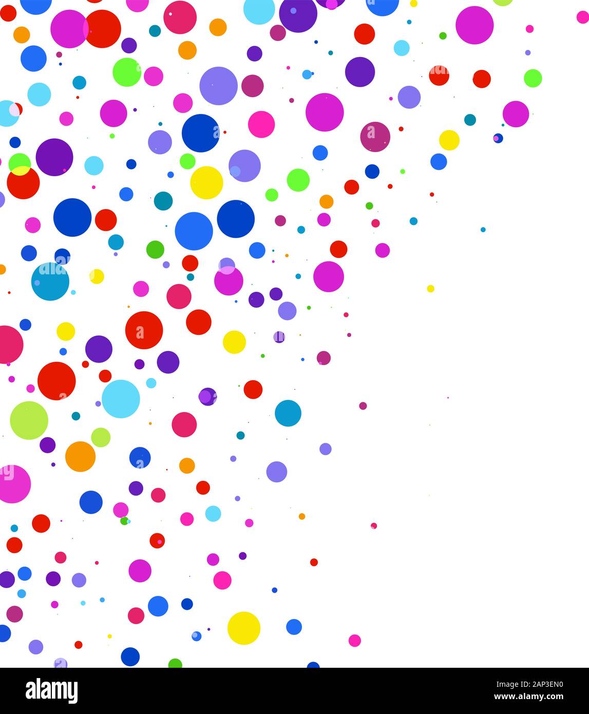 Multicolored polka dots on a white background Stock Vector