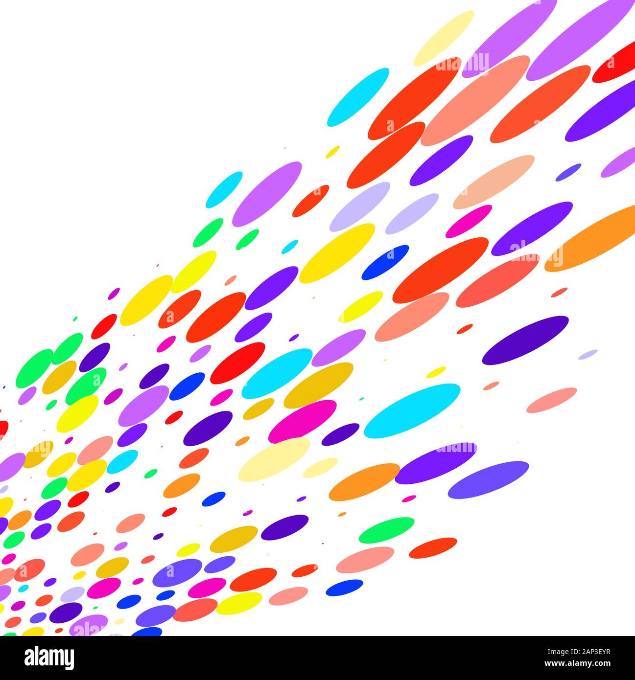 Multicolored polka dots on a white background Stock Vector