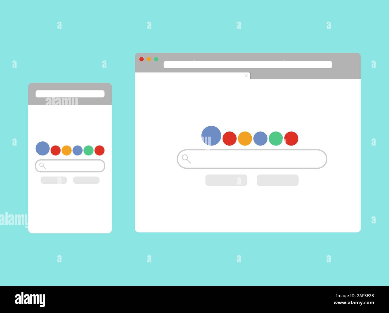 Set of Flat blank browser windows for different devices Responsive Set of Flat blank browser windows for different devices Responsive