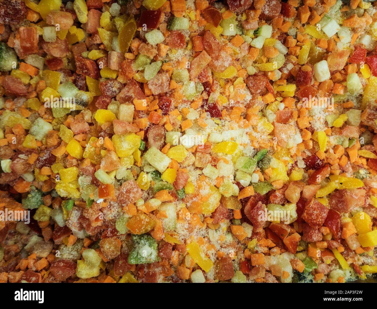 Frozen lecho of vegetables in the refrigerator Stock Photo - Alamy