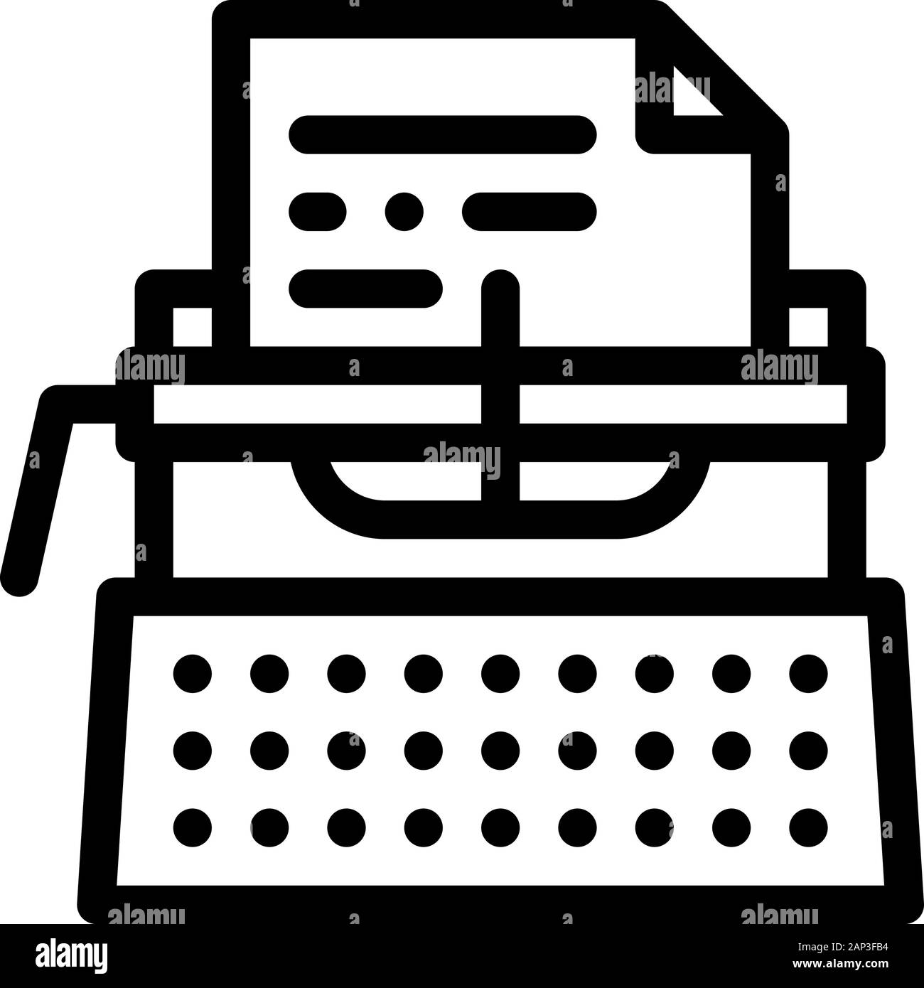 Writer Typewriter Icon Vector Outline Illustration Stock Vector