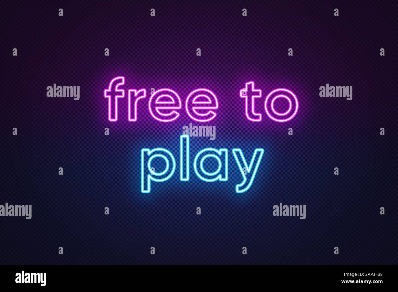 Neon Text Free To Play Purple And Blue Color Business Model In