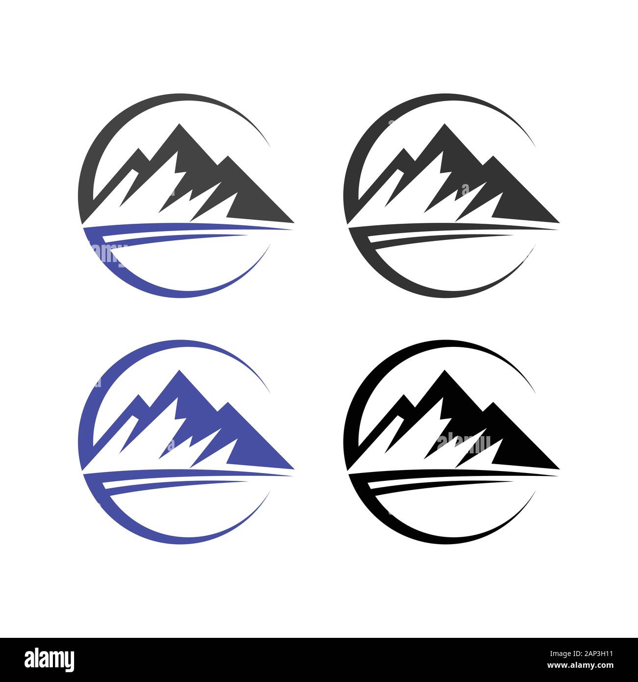 Mountain Logo Vector Design Template, Flat design logo template Stock Vector