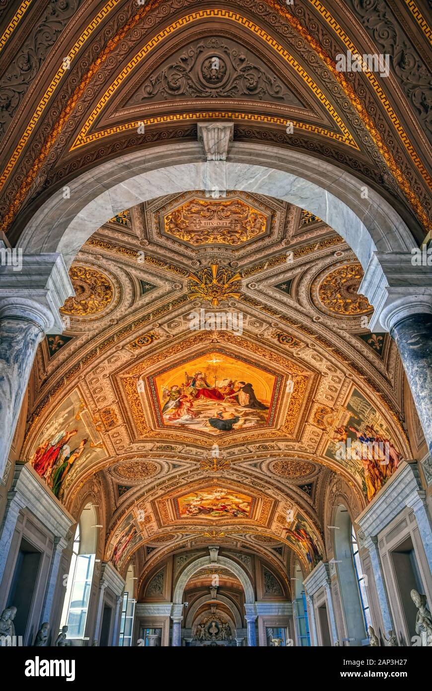 Vatican City, Vatican May 31, 2019 Paintings on the walls and the