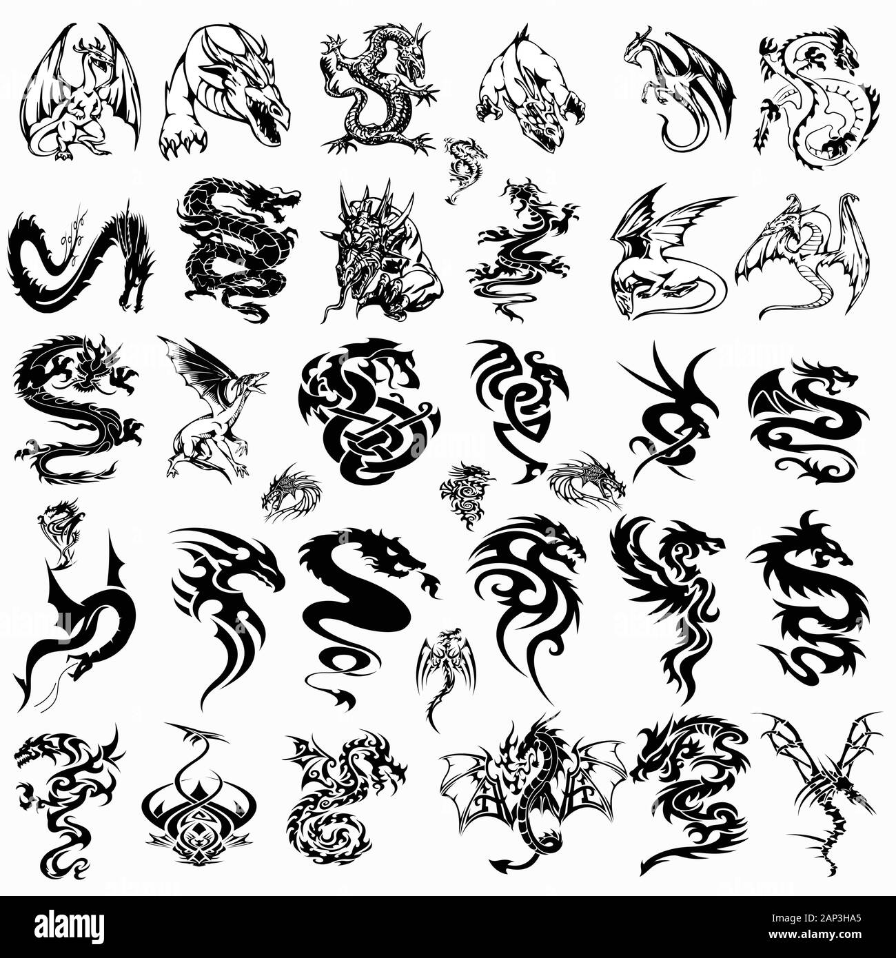 tatto arts design bundle Stock Vector