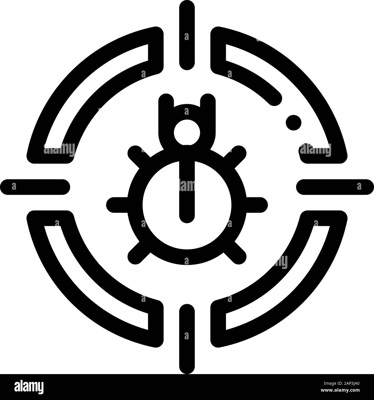 Bug Target Icon Vector Outline Illustration Stock Vector Image & Art ...