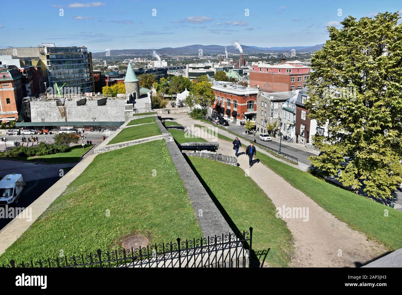 The walls, gates, and fortifications of Old Quebec City Stock Photo