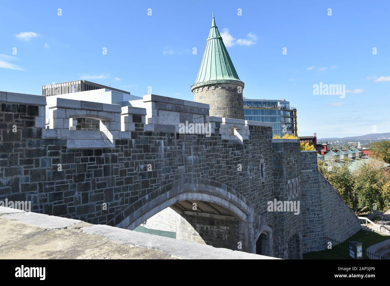 The walls, gates, and fortifications of Old Quebec City Stock Photo Alamy
