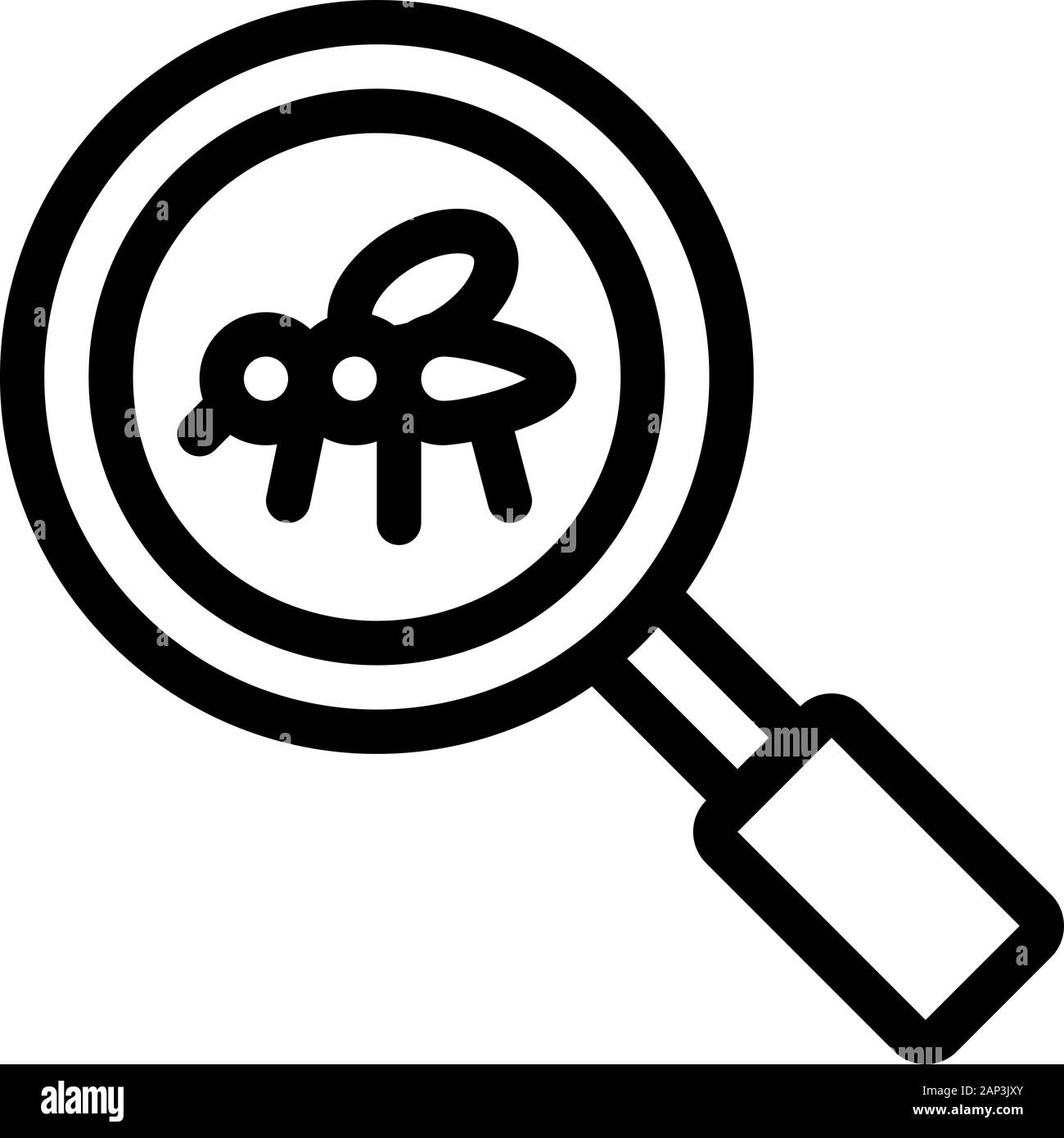 Mosquito Search Icon Vector Outline Illustration Stock Vector Image ...