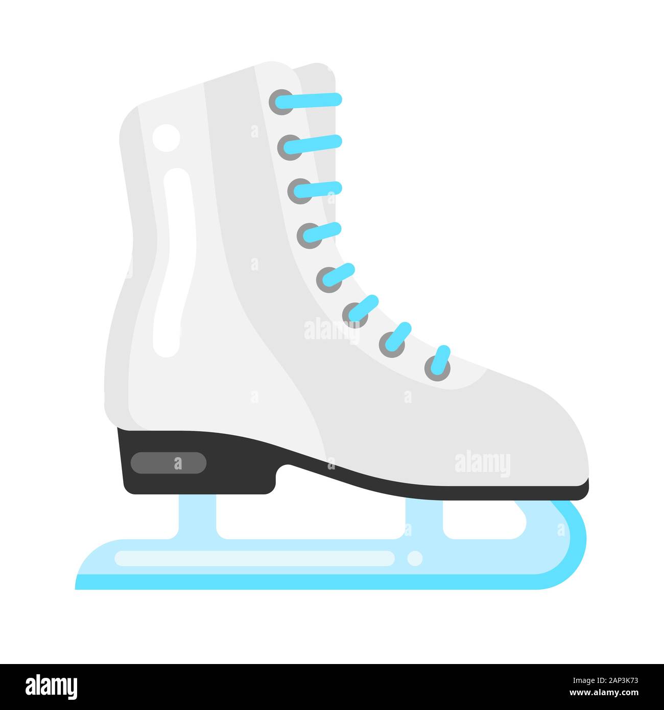 Icon of figure skating skate in flat style. Stock Vector