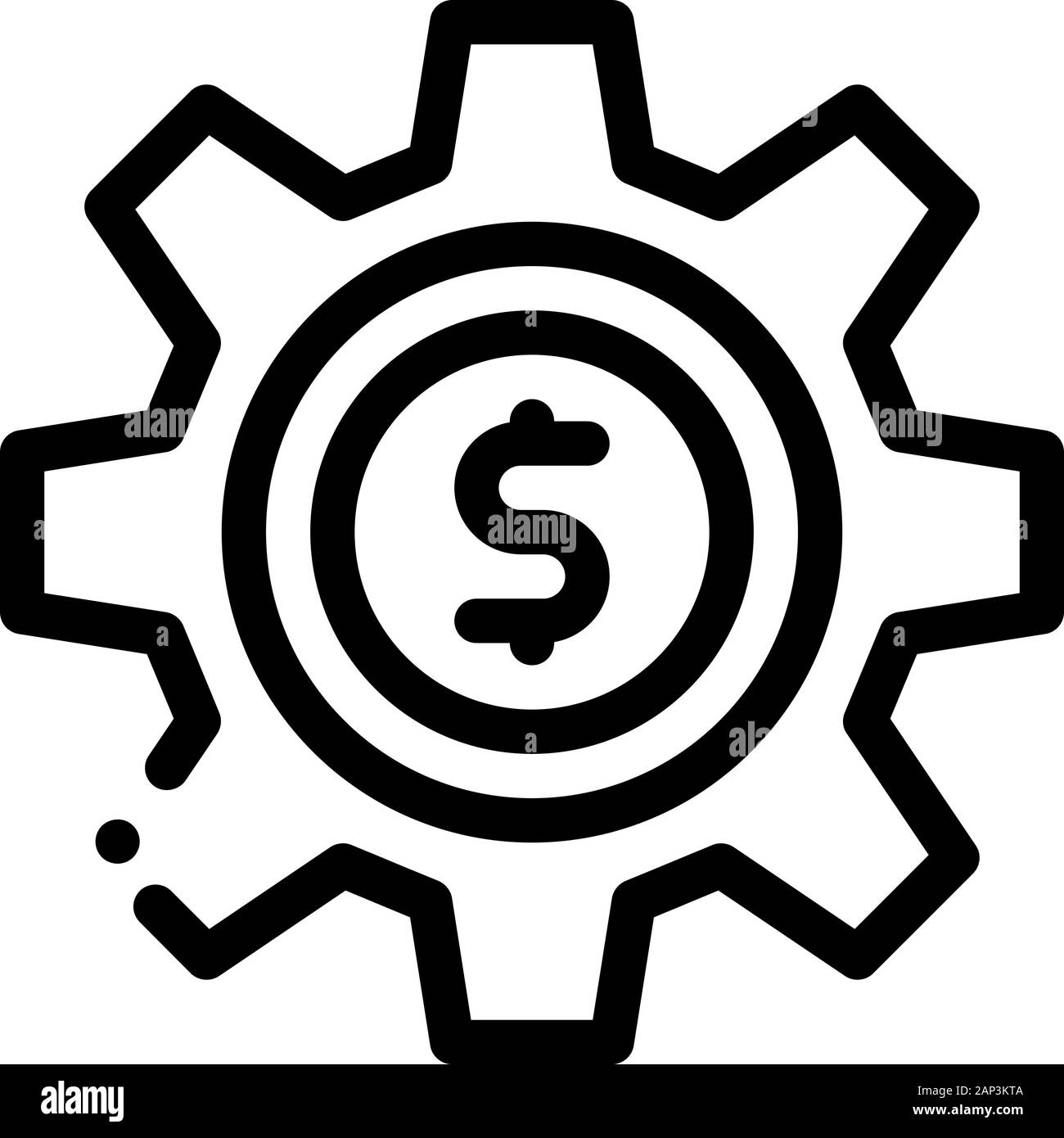 Gear Dollar Coin Icon Vector Outline Illustration Stock Vector Image ...