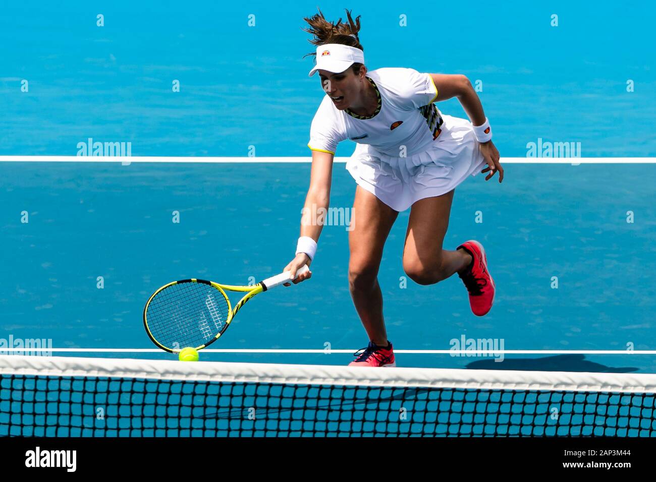 Melbourne, Australia. 21st Jan, 2020. Johanna Konta from Great Britain is  in action during her 1st round match at the 2020 Australian Open Grand Slam  tennis tournament in Melbourne, Australia. Frank Molter/Alamy