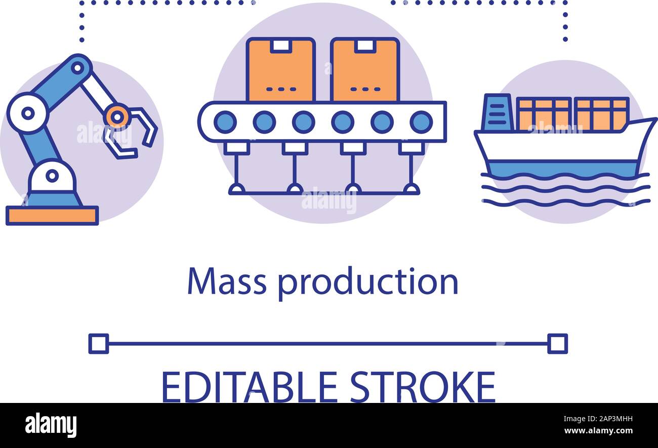 Mass production concept icon. Manufacturing method idea thin line ...