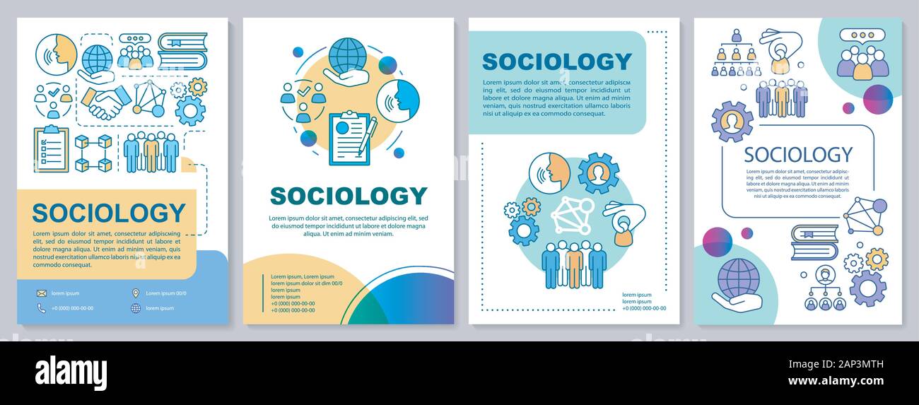 Sociology brochure template layout. Social research, sciences. Flyer ...