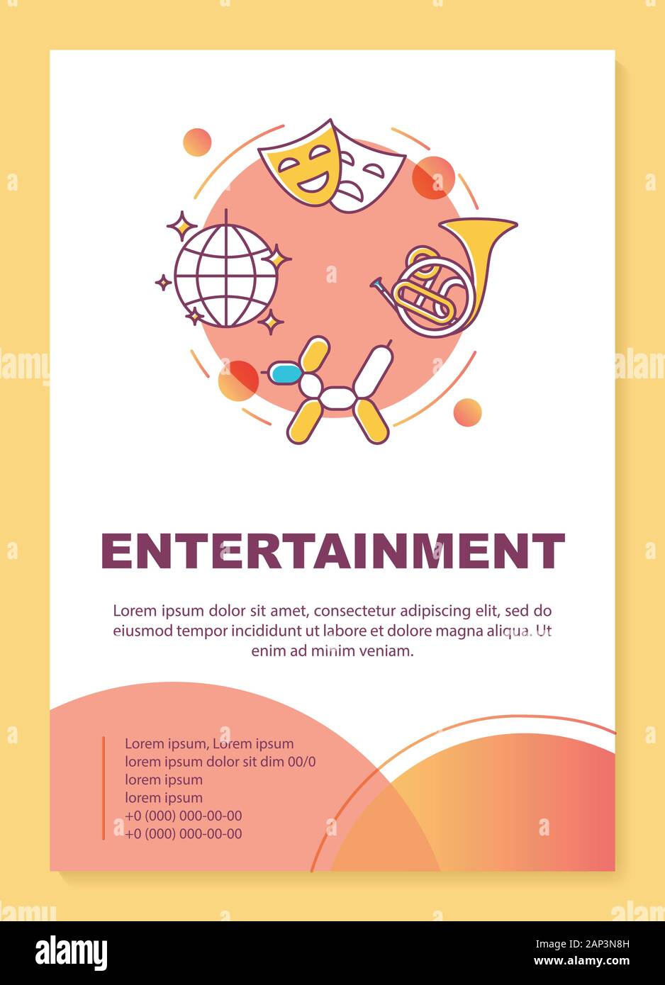 Entertainment industry poster template layout. Cinema, music and ...