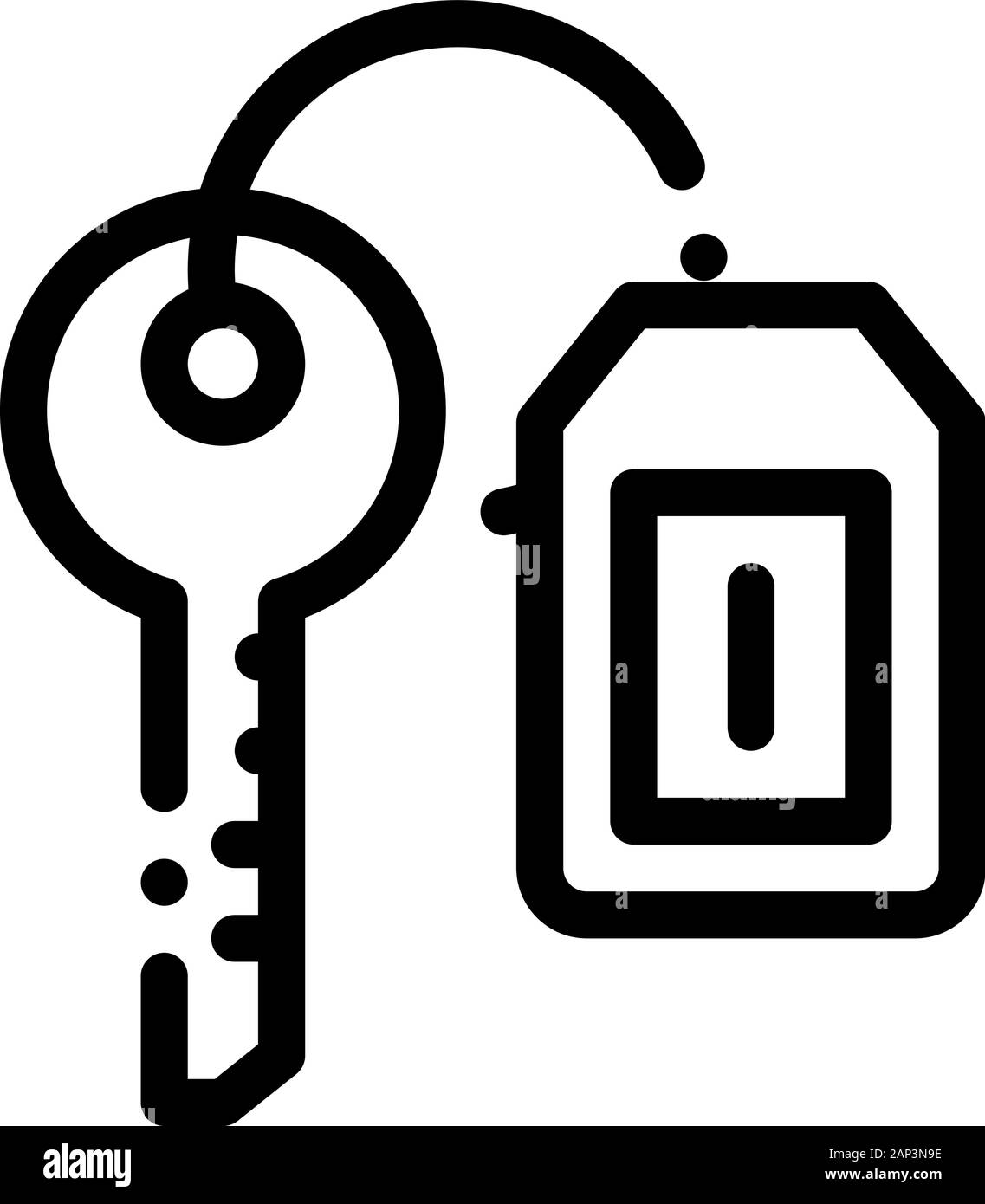 Car Key Label Icon Vector Outline Illustration Stock Vector Image & Art