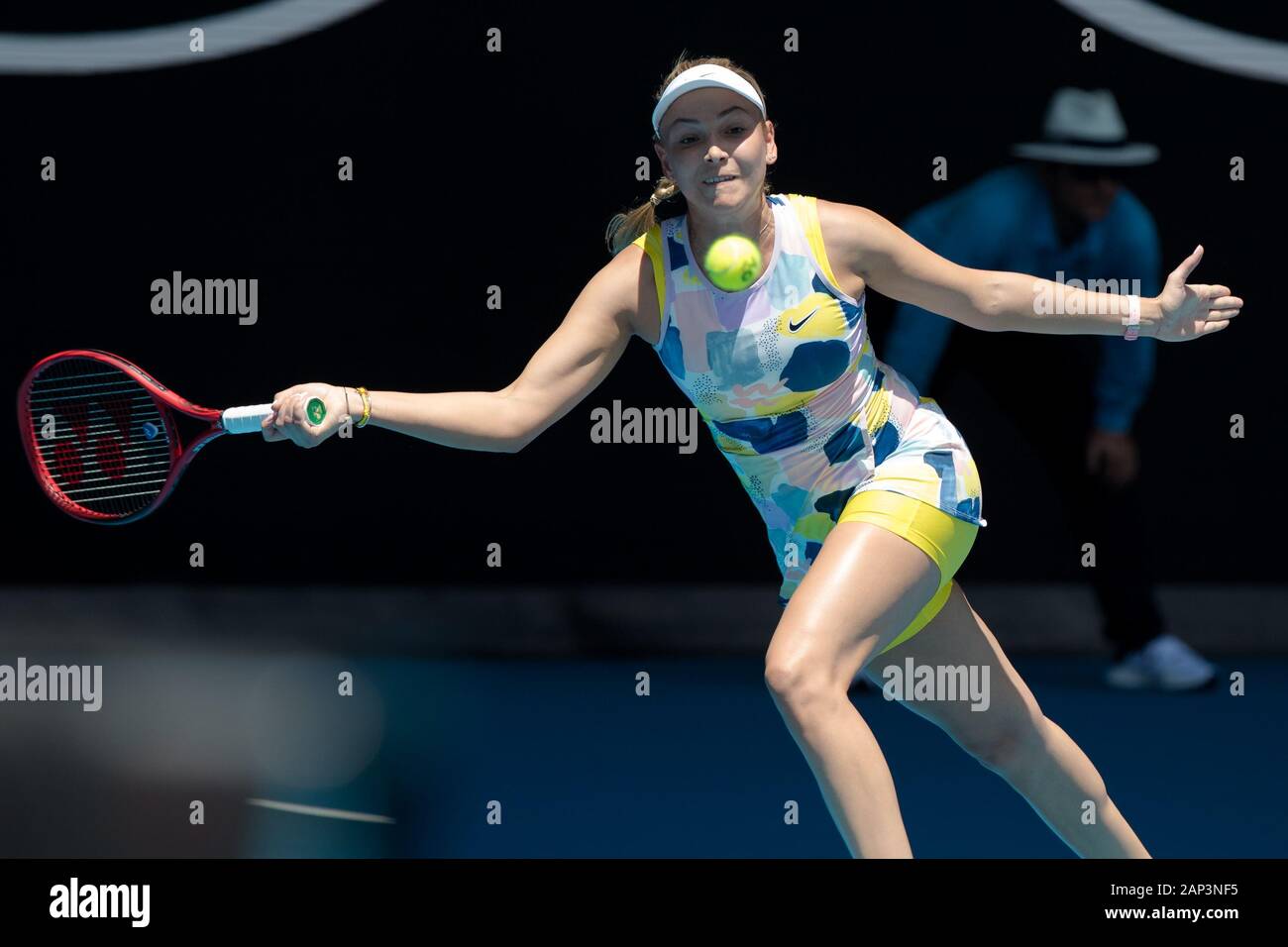 Melbourne, Australia. 21st Jan, 2020. Donna Vekic of Croatia playing Maria  Sharapova of Russia during the first round match at the ATP Australian Open  2020 at Melbourne Park, Melbourne, Australia on 21