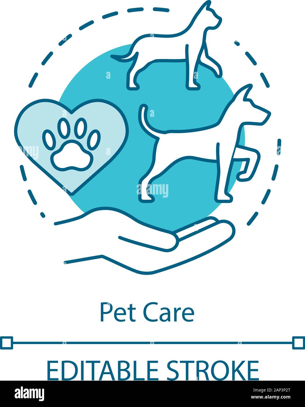 Pet care center concept icon. Domestic animals vet clinic idea thin line  illustration. Helping injured dogs, cats. Veterinary treatment. Vector  isolat Stock Vector Image & Art - Alamy