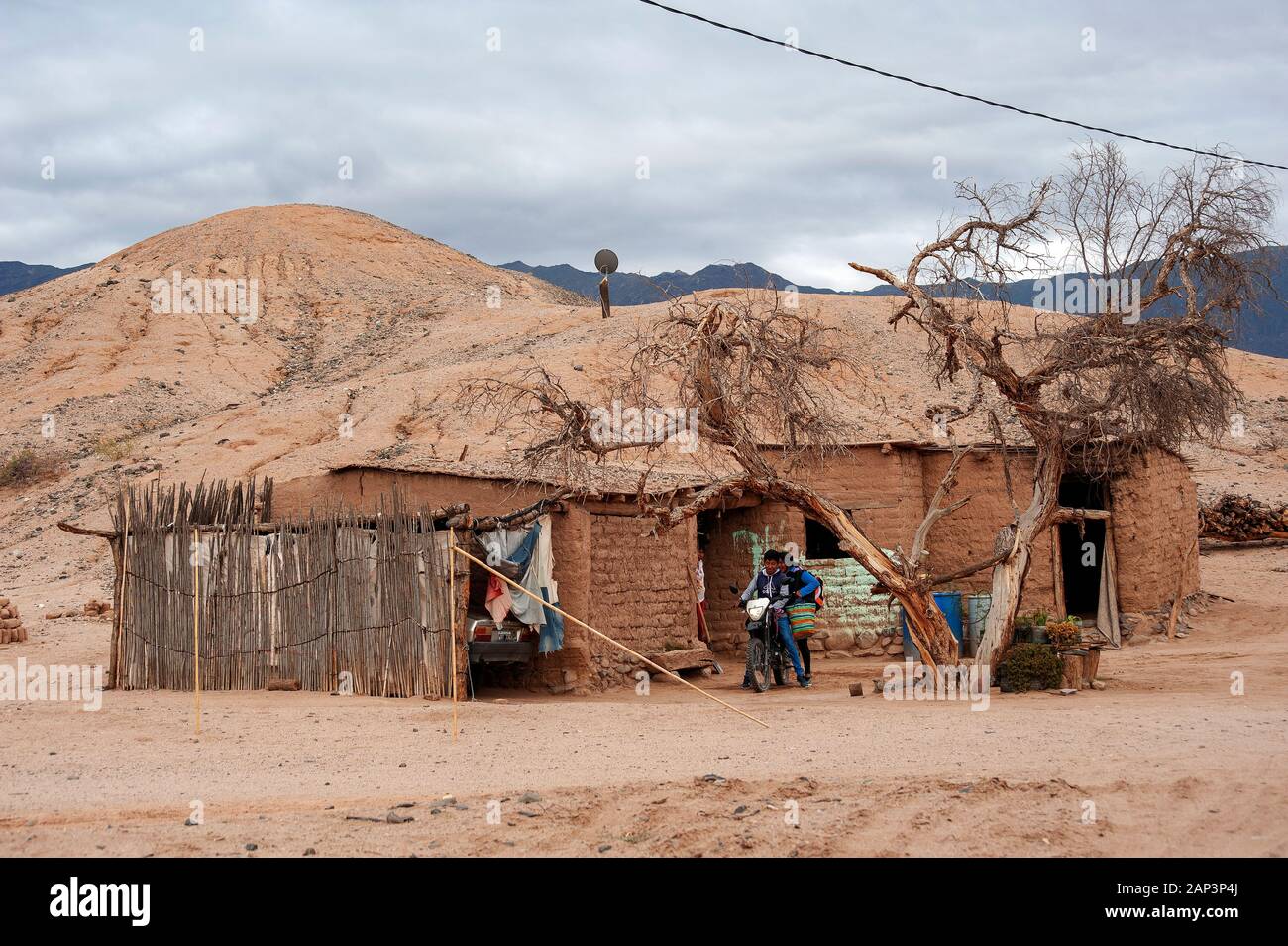 Rural people living on simple houses right on the Ruta 40, Angastaco