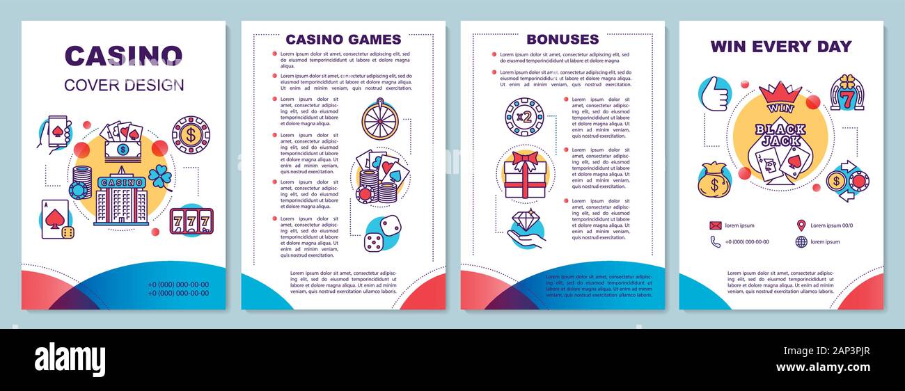 Casino brochure template layout. Gambling. Card games, slots, betting Casino brochure template layout. Gambling. Card games, slots, betting