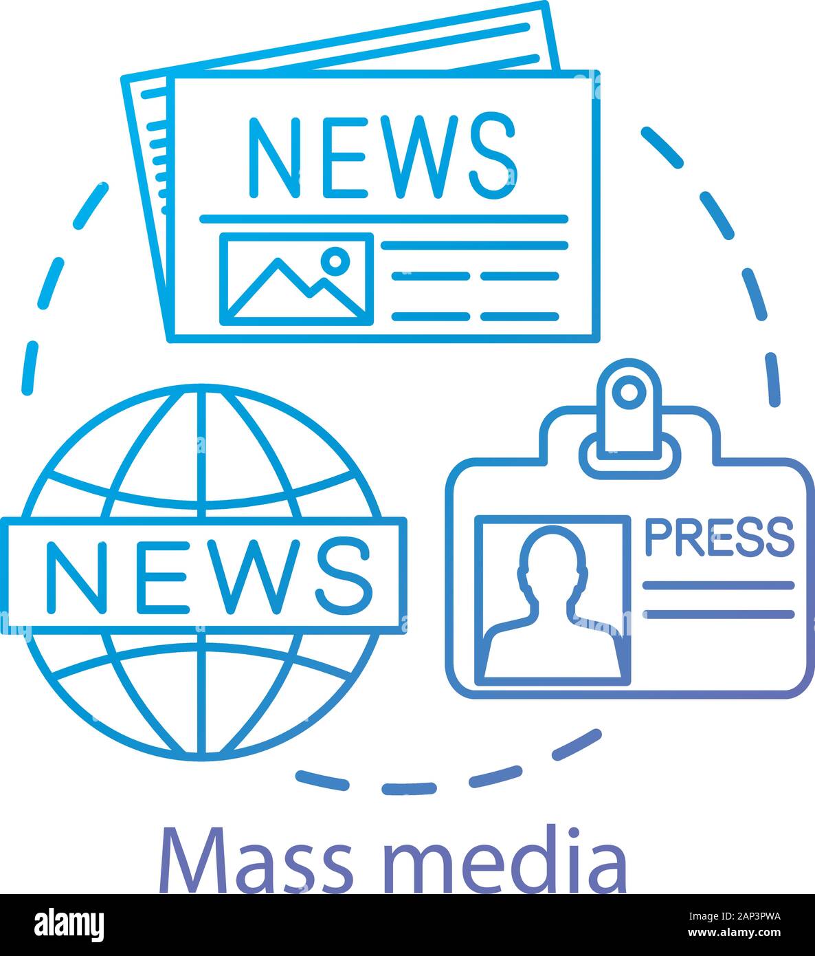 Mass media concept icon. News agency. Journalism. Information channel