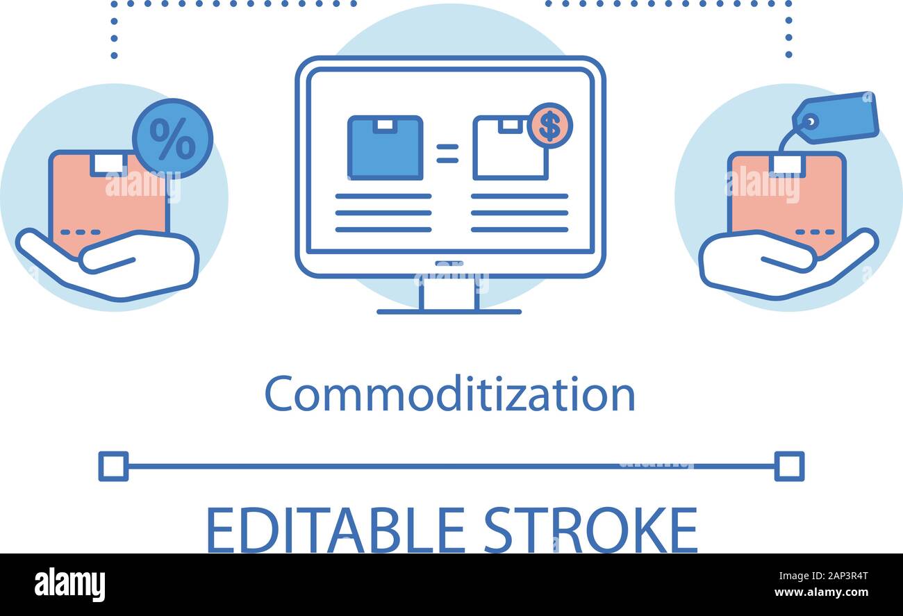 Commoditization concept icon. Customer service, e commerce idea thin