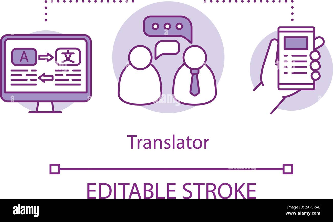 Translation services concept icon. Translator career, profession idea