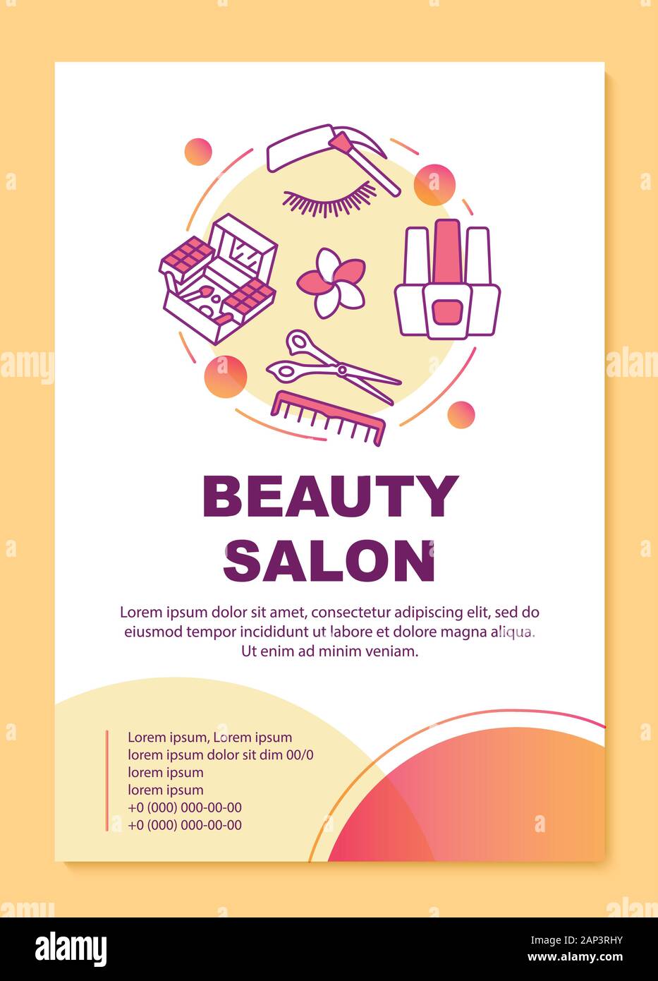 Beauty Salon Poster Template Layout Beautician Parlor Procedures Banner Booklet Leaflet Print Design With Linear Icons Vector Brochure Page Layou Stock Vector Image Art Alamy