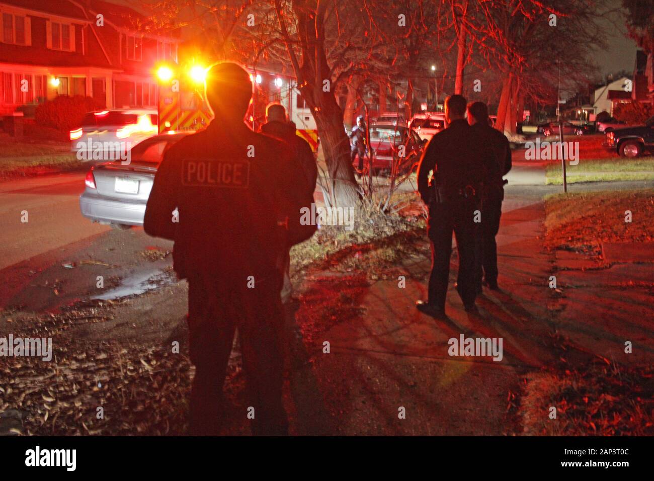 Detroit police officers attended the scene of a reported shooting