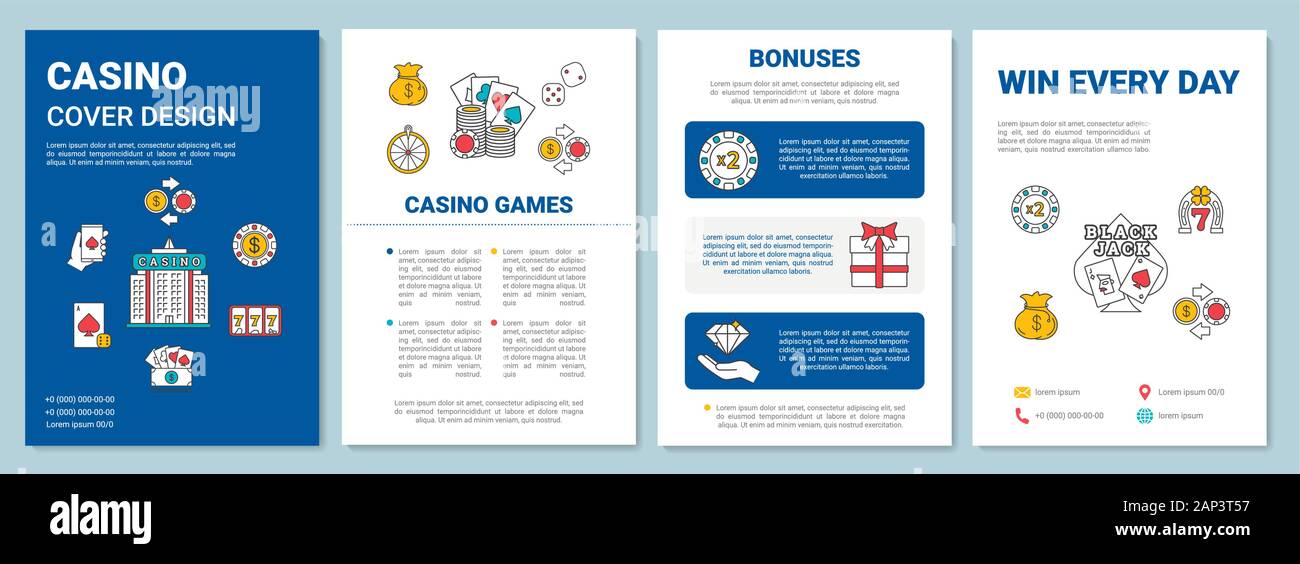 Casino brochure template layout. Gambling. Card games, slots, betting Casino brochure template layout. Gambling. Card games, slots, betting