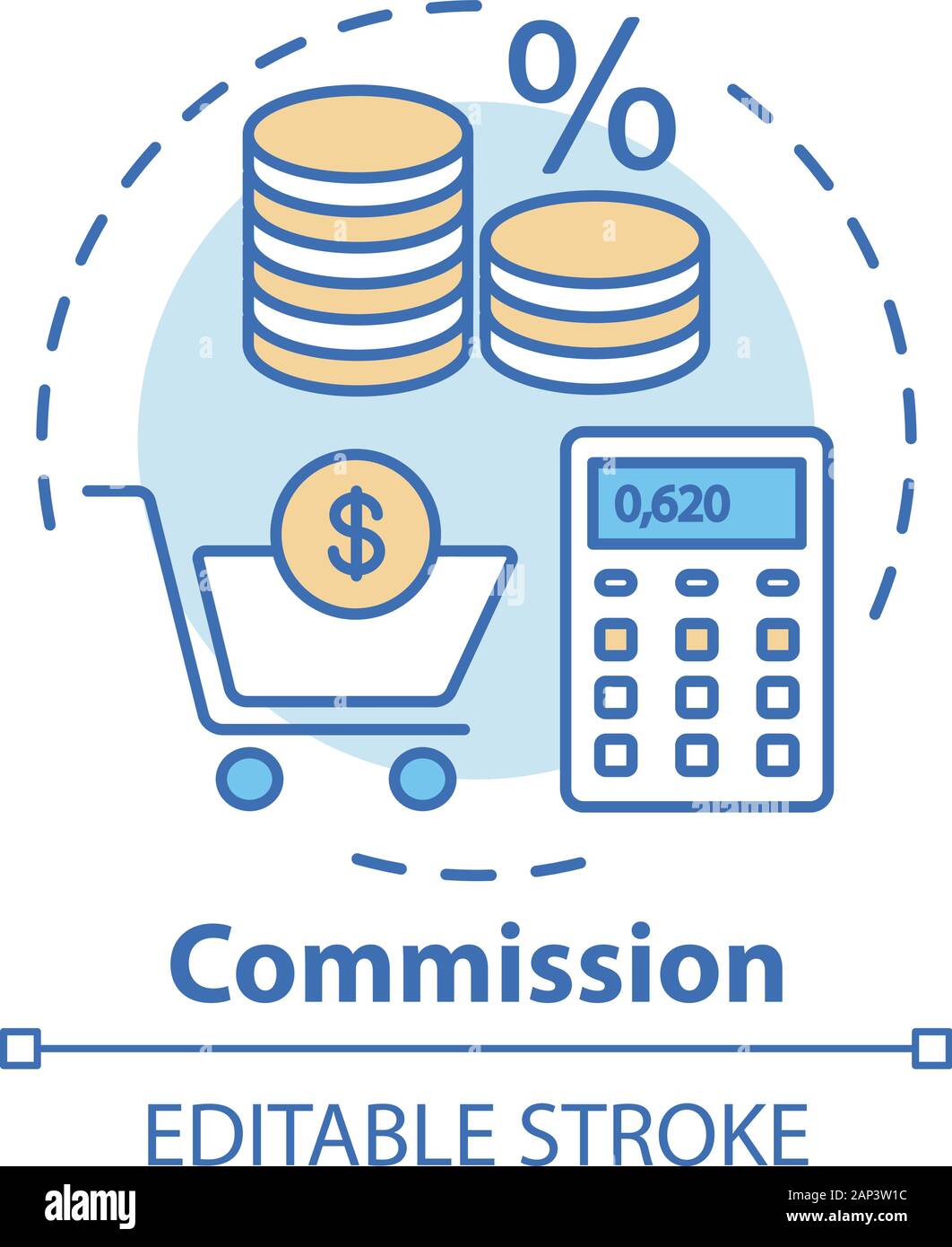 Commission concept icon. Fee paid to employee idea thin line