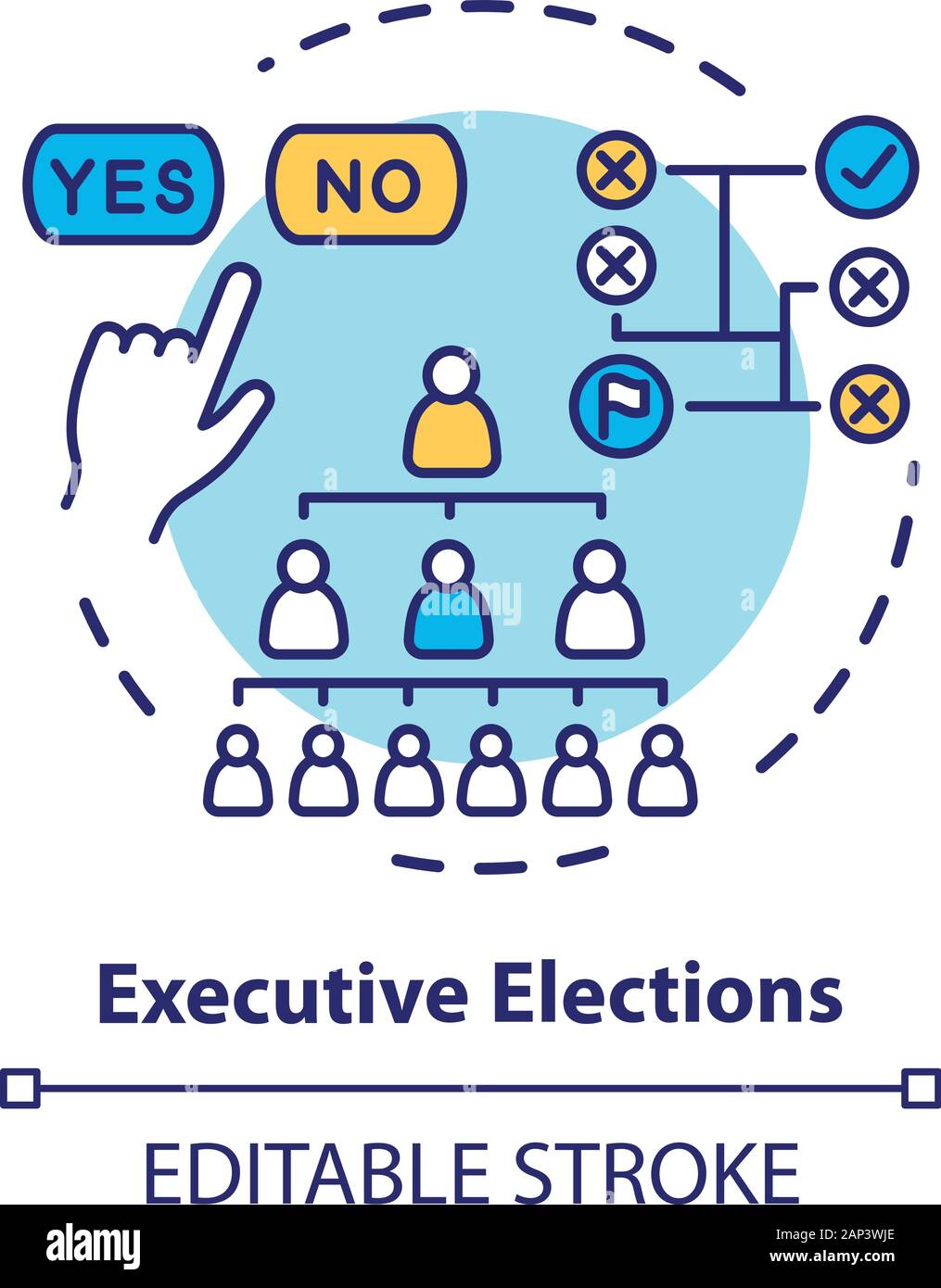 Election concept icon. Executive elections idea thin line illustration