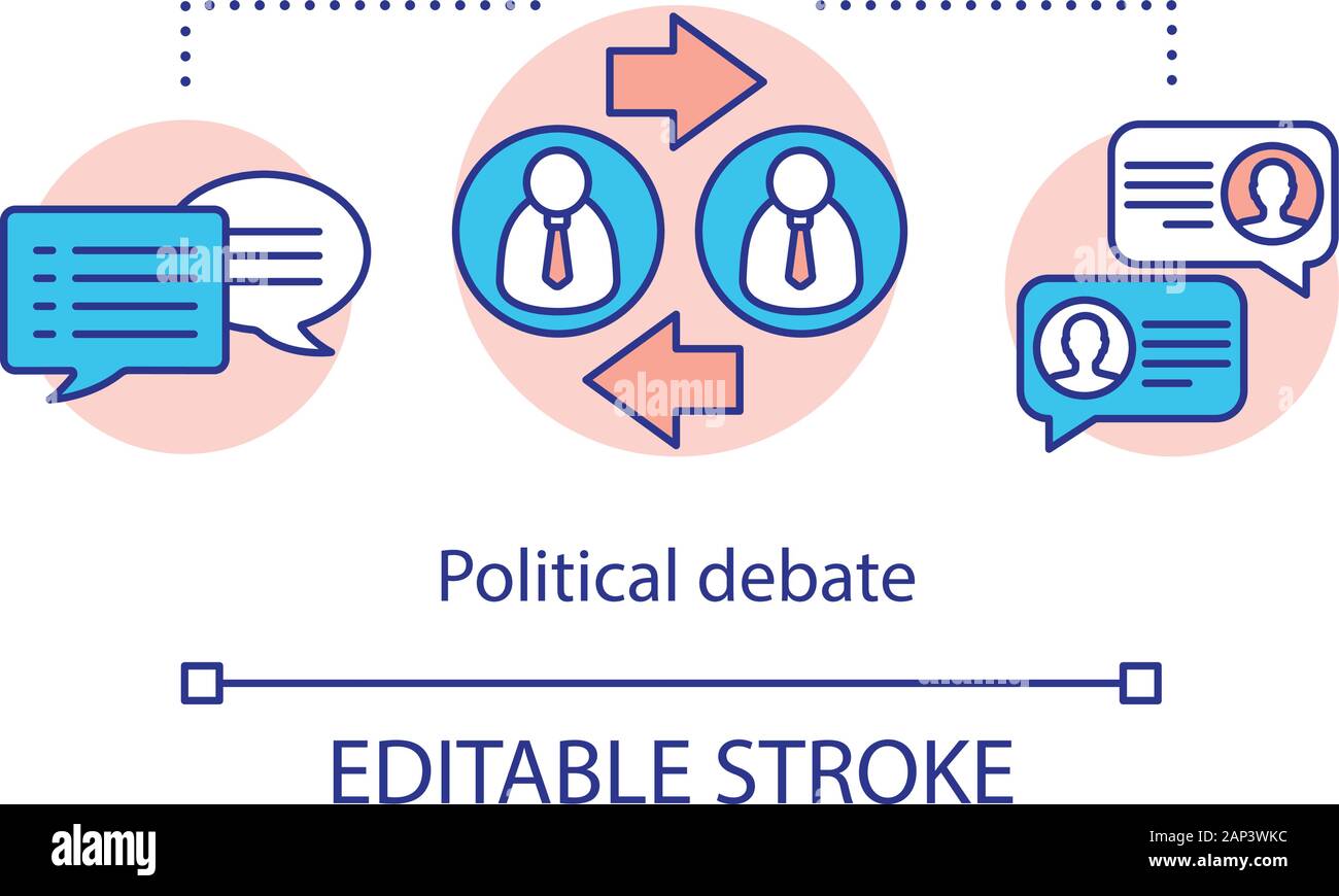 Elections Concept Icon Political Debate Talking To Election Opponent