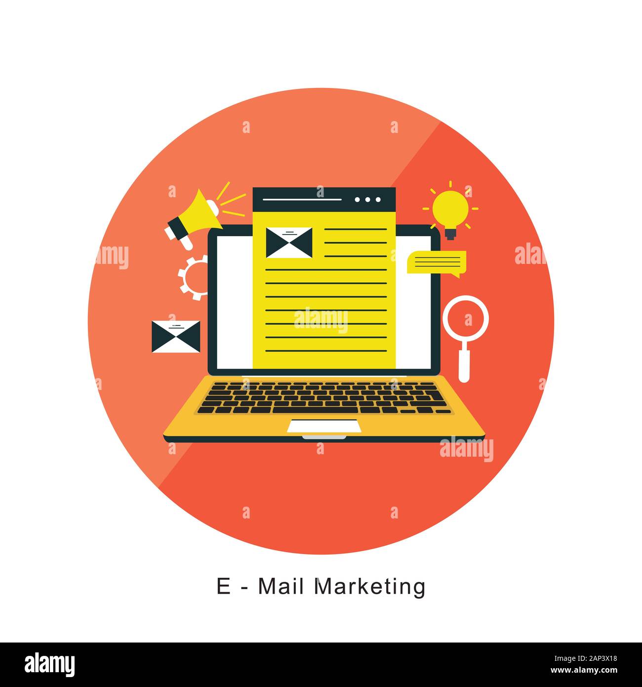 Vector content marketing concept in flat style stock illustration Stock ...