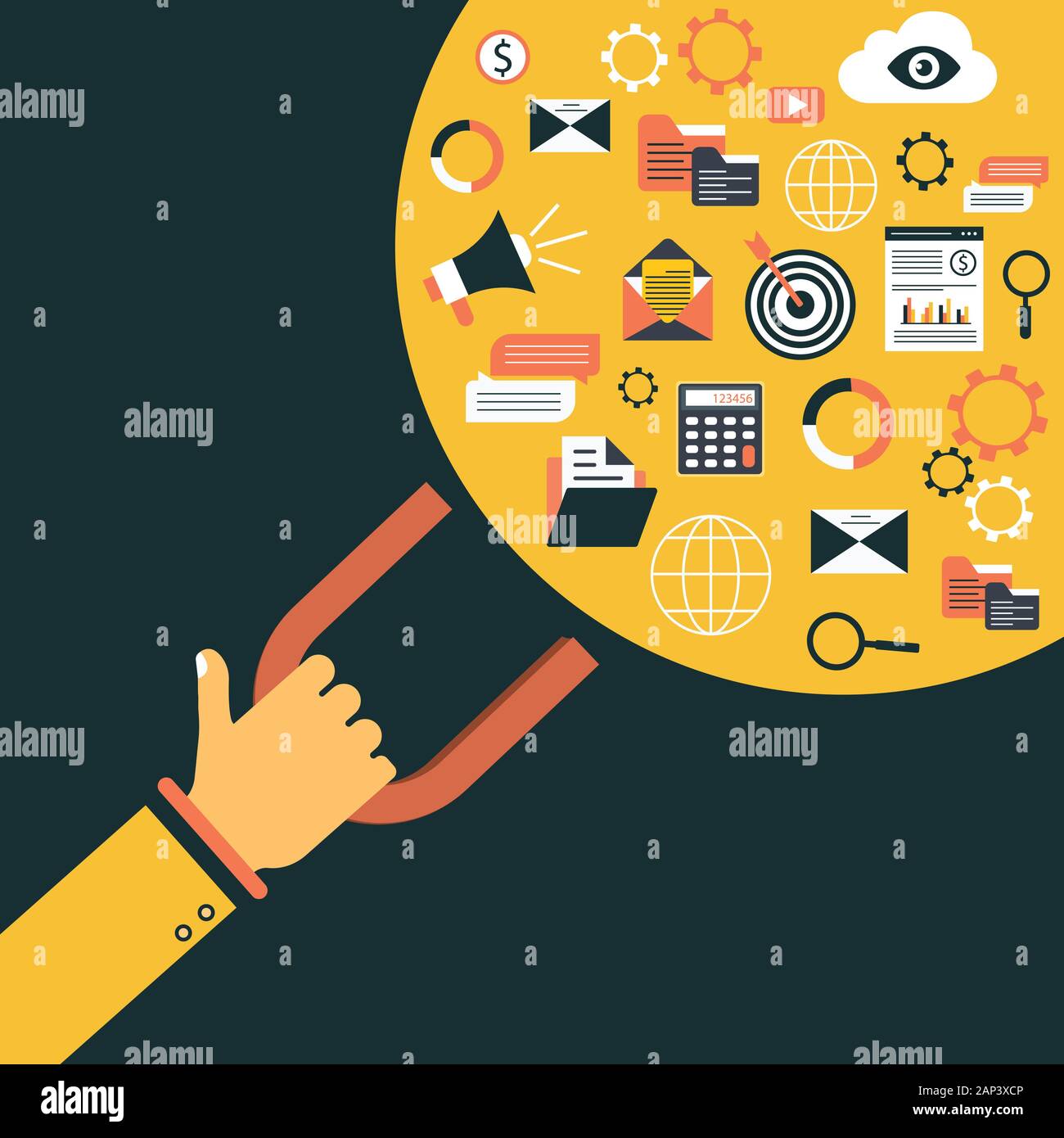 Vector content marketing concept in flat style stock illustration Stock