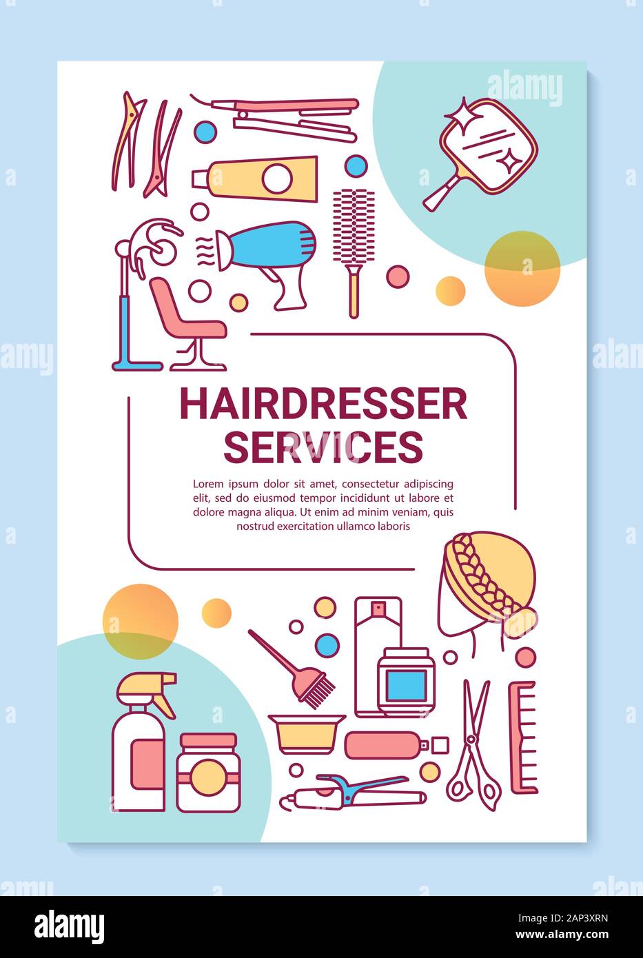 Hairdresser Services Poster Template Layout Hairstylist Salon