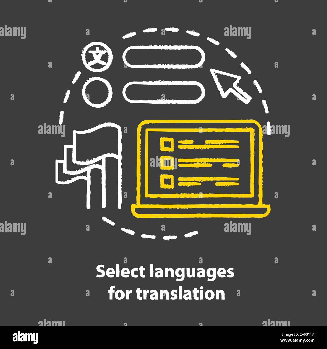 Select Languages For Translation Chalk Concept Icon Translator