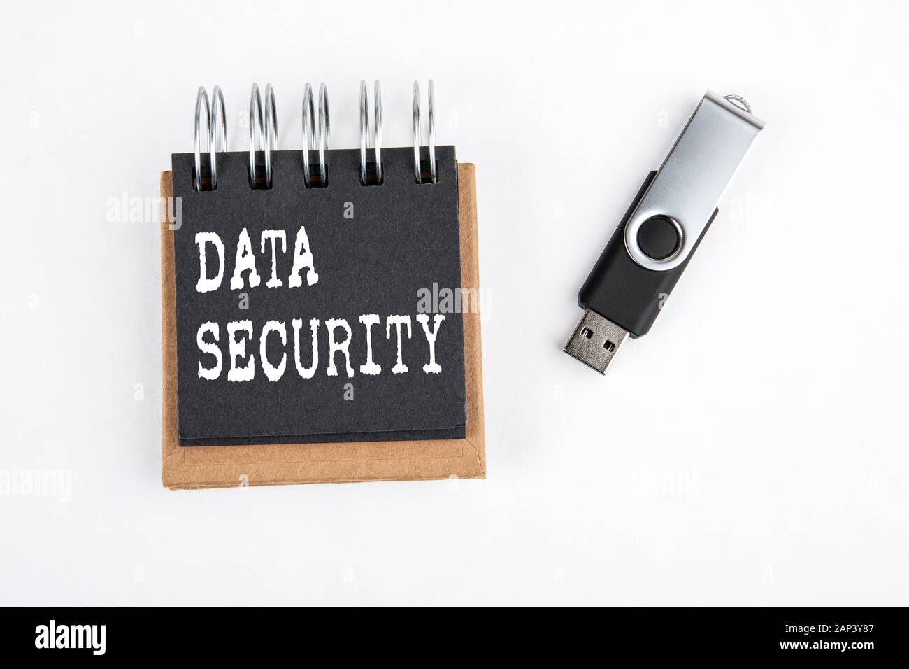Data Security. USB memory stick on white background. Information and technology Stock Photo