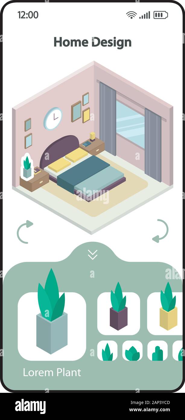 Home design and remodeling app smartphone interface vector ...