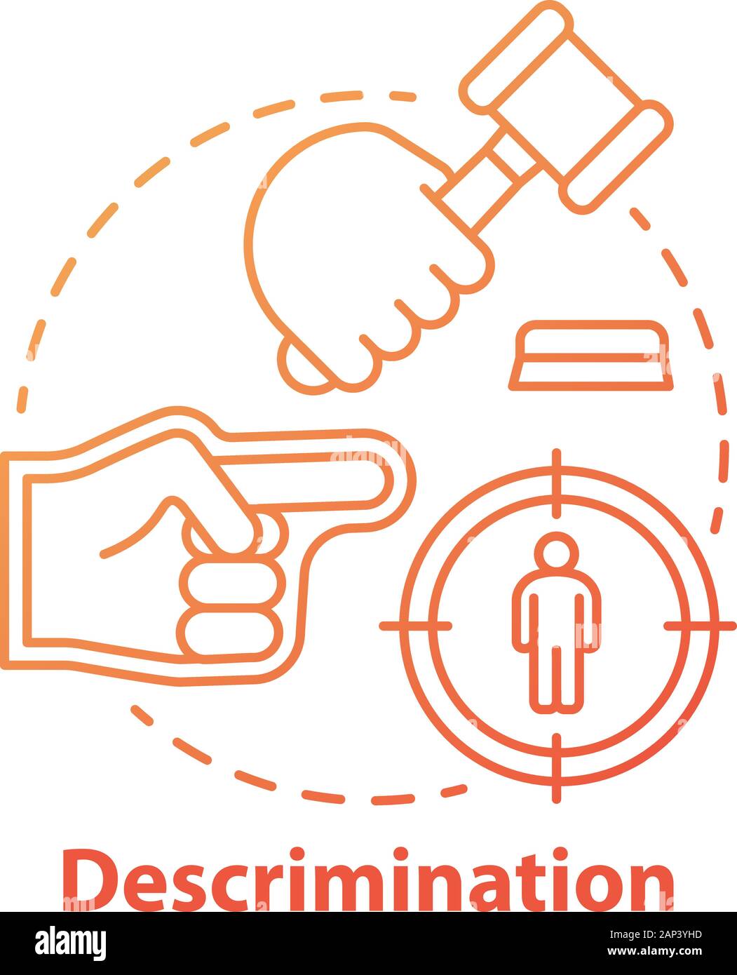 Prejudice & discrimination concept icon. Zero tolerance policy idea