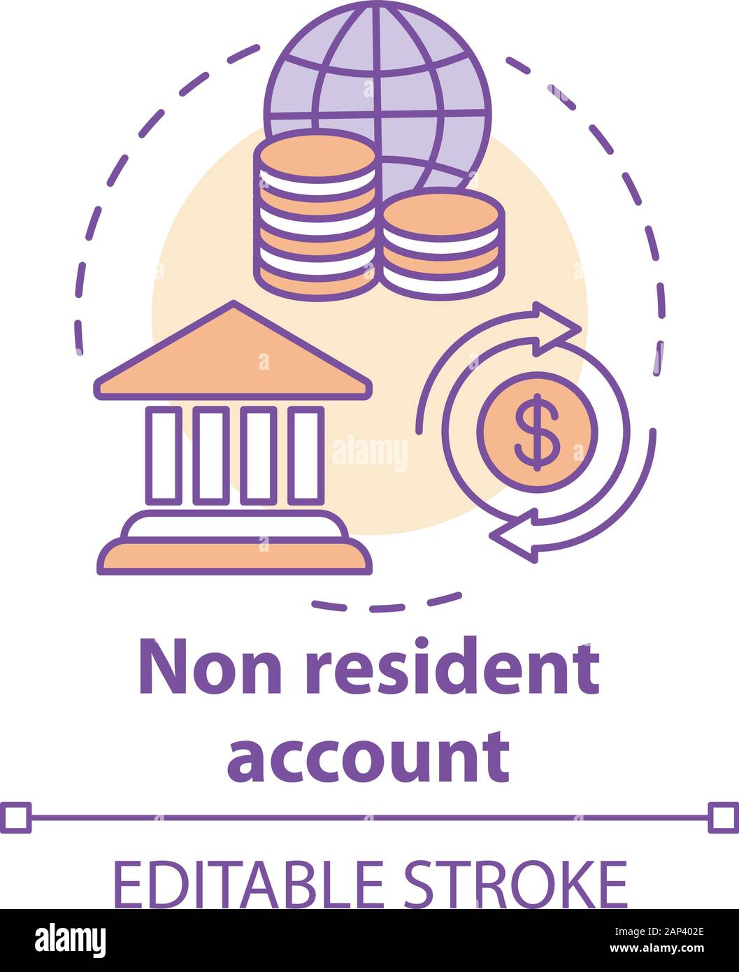 Savings concept icon. Non resident account idea thin line illustration