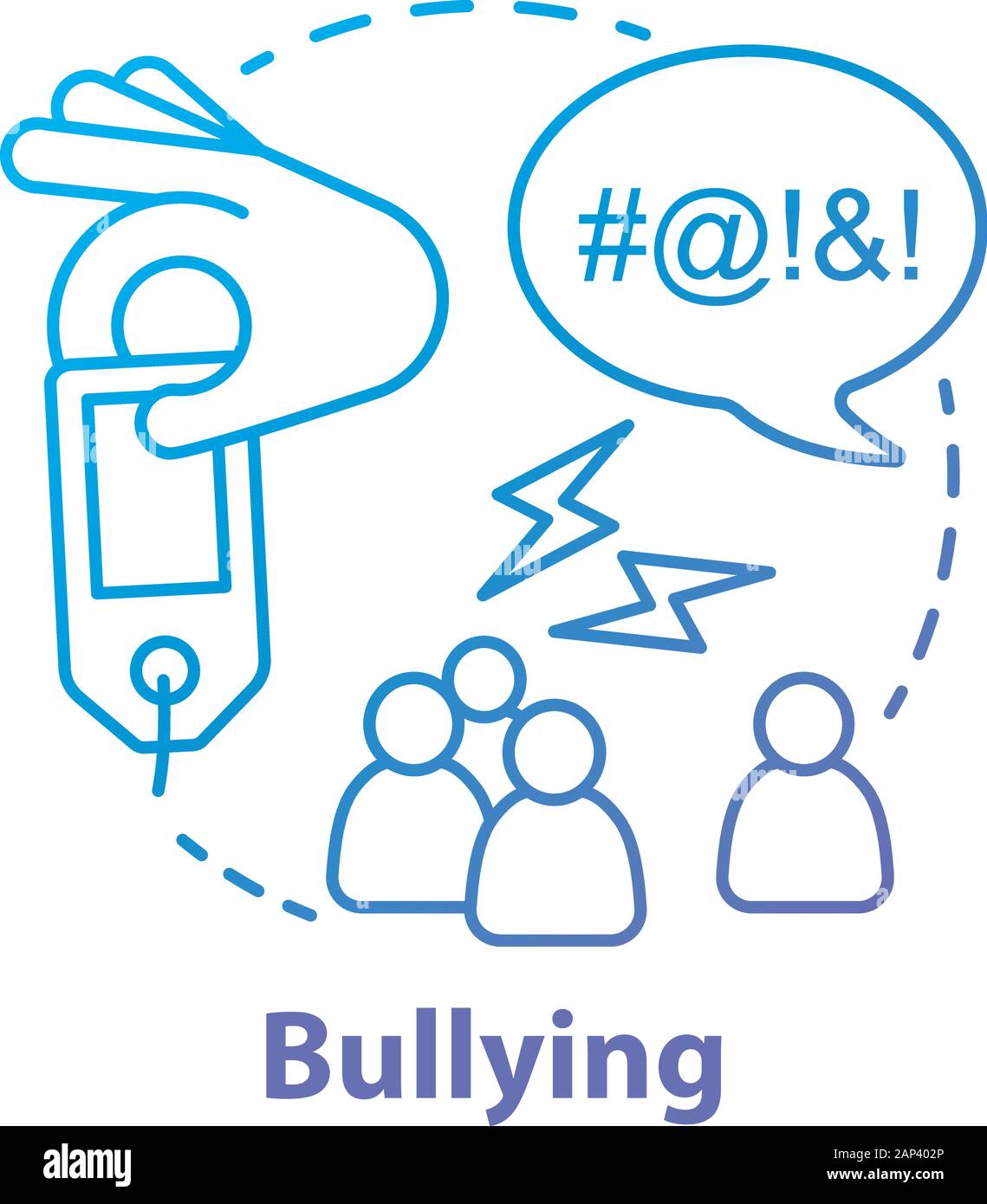 Verbal and social bullying concept icon. Harassment, social abuse and ...