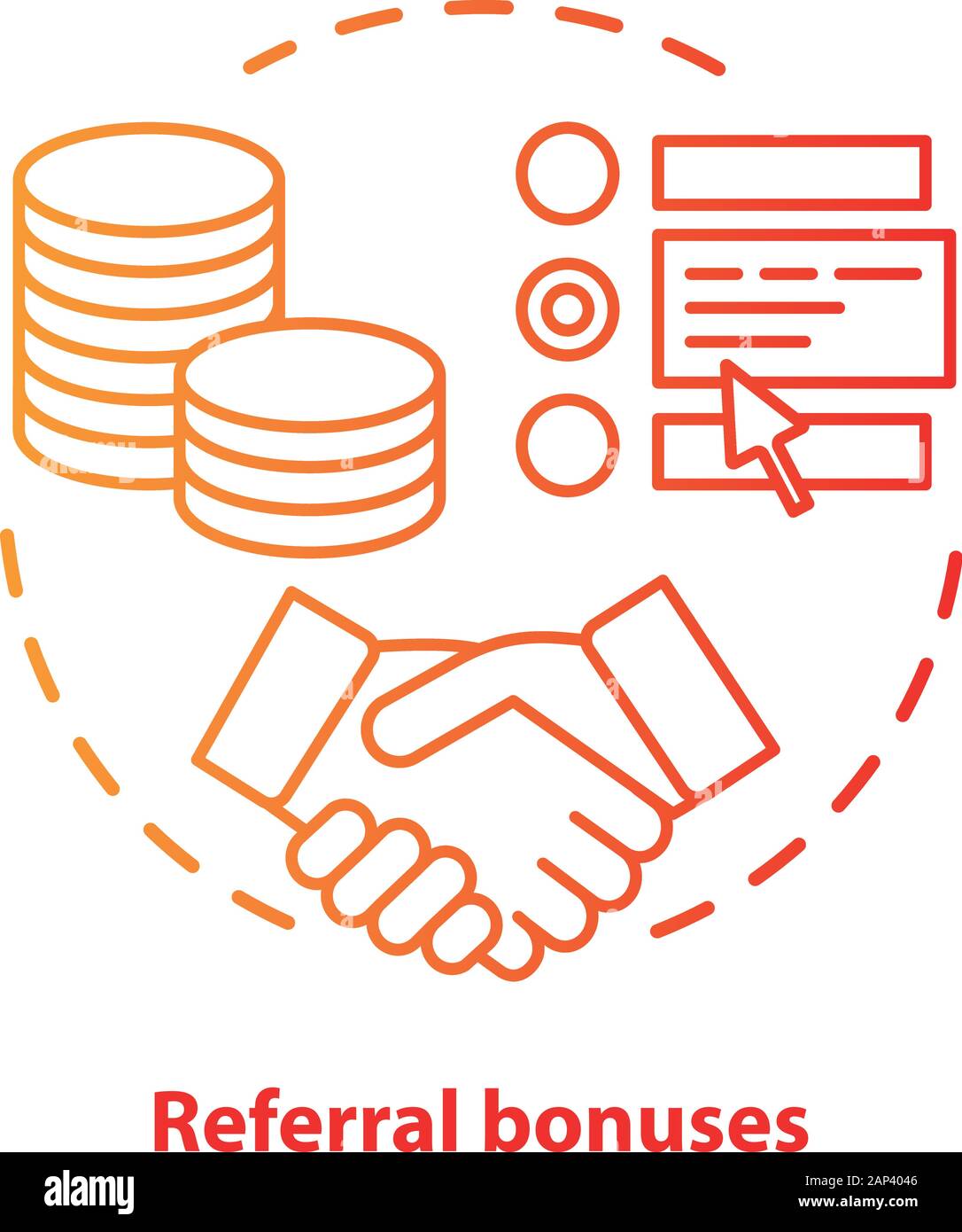 Casino referral bonuses concept icon. Reward program idea thin line