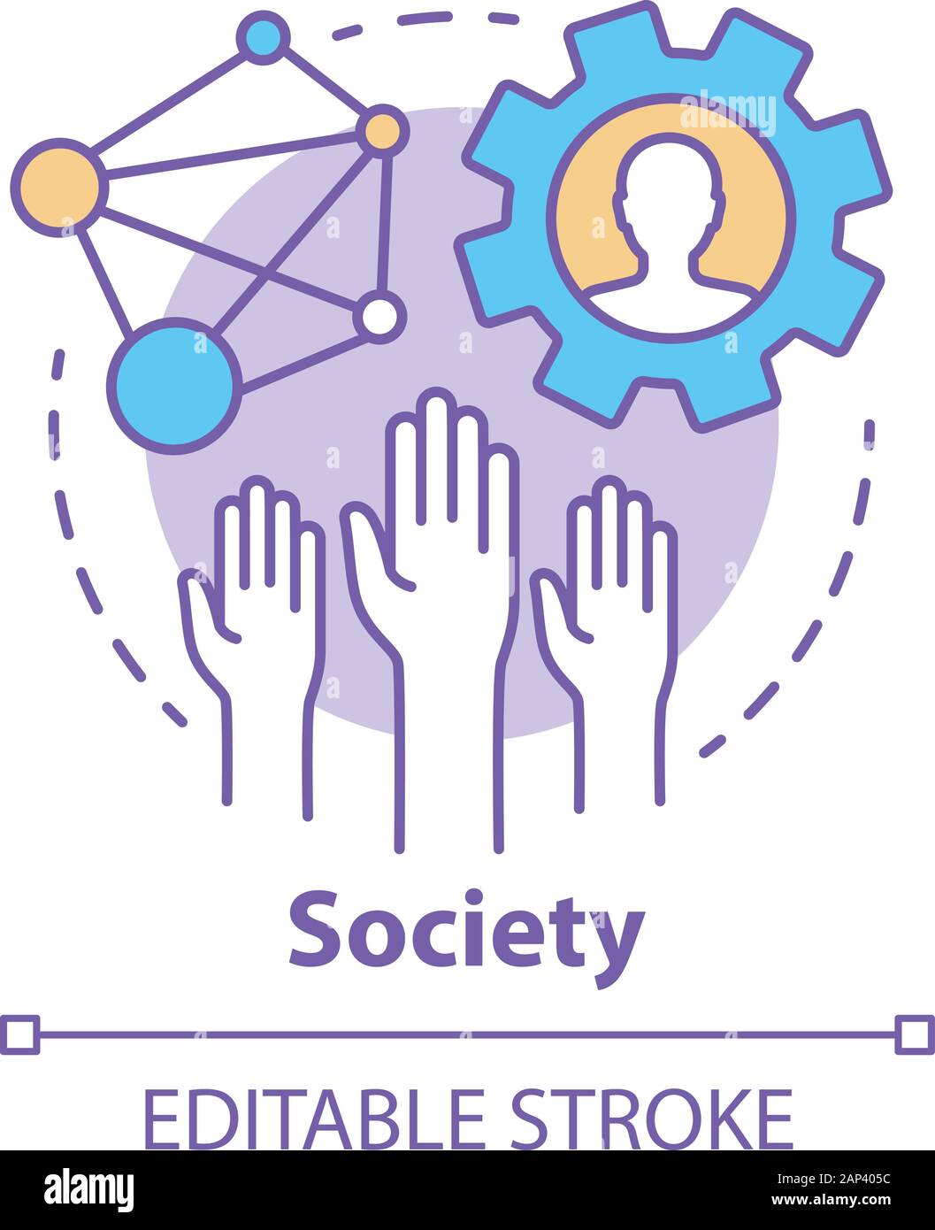 Society concept icon. Community, social integration and relations idea