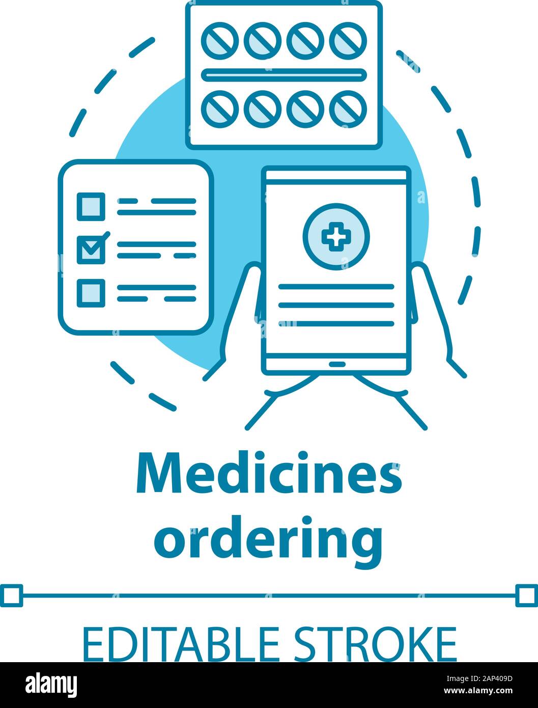 Medicines Ordering App Concept Icon Medical Supplies Delivery Idea Thin Line Illustration Medications Retail Business Tablet Pills And Checklist V Stock Vector Image Art Alamy