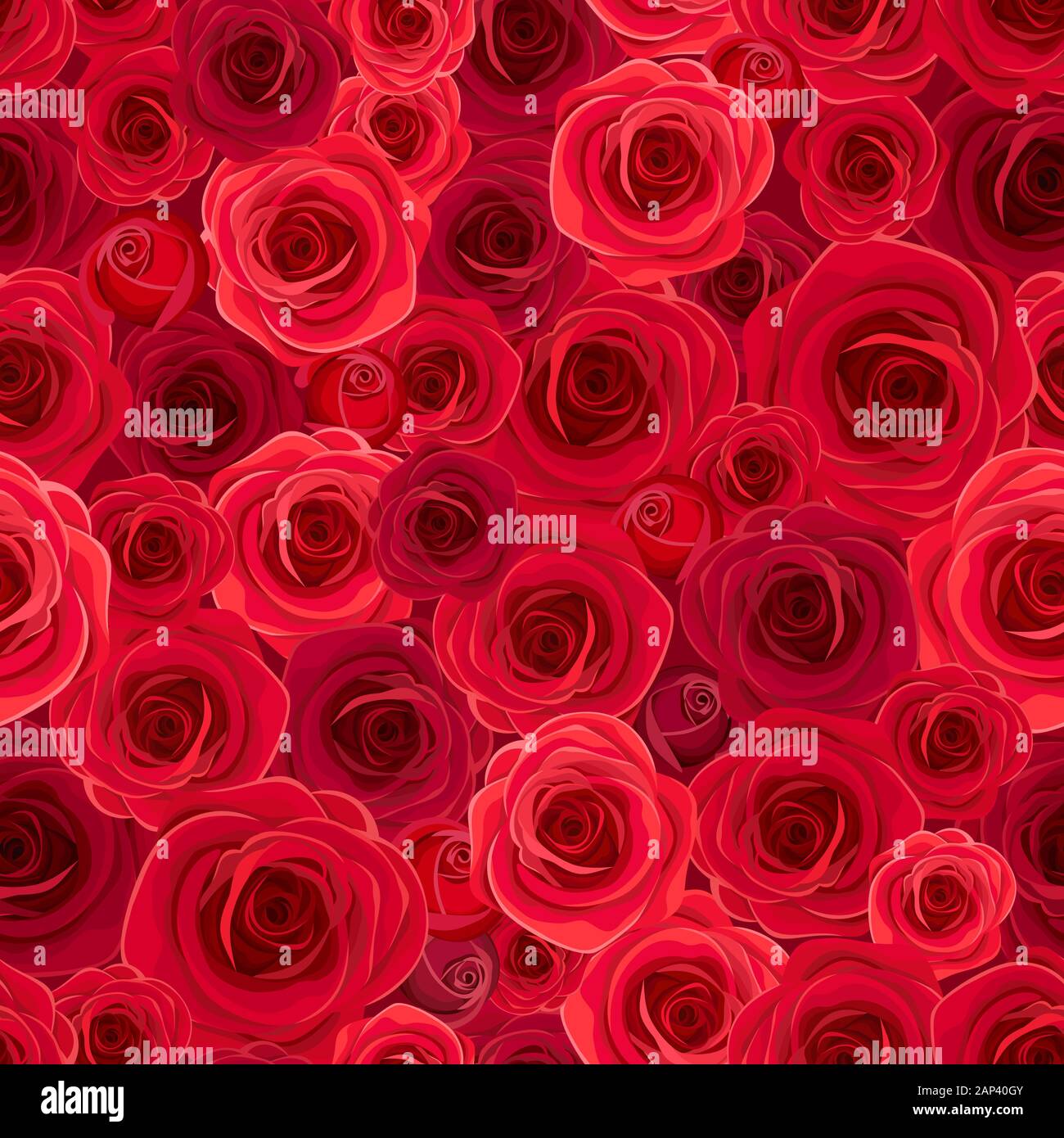 Vector seamless background with red roses Stock Vector Image & Art - Alamy