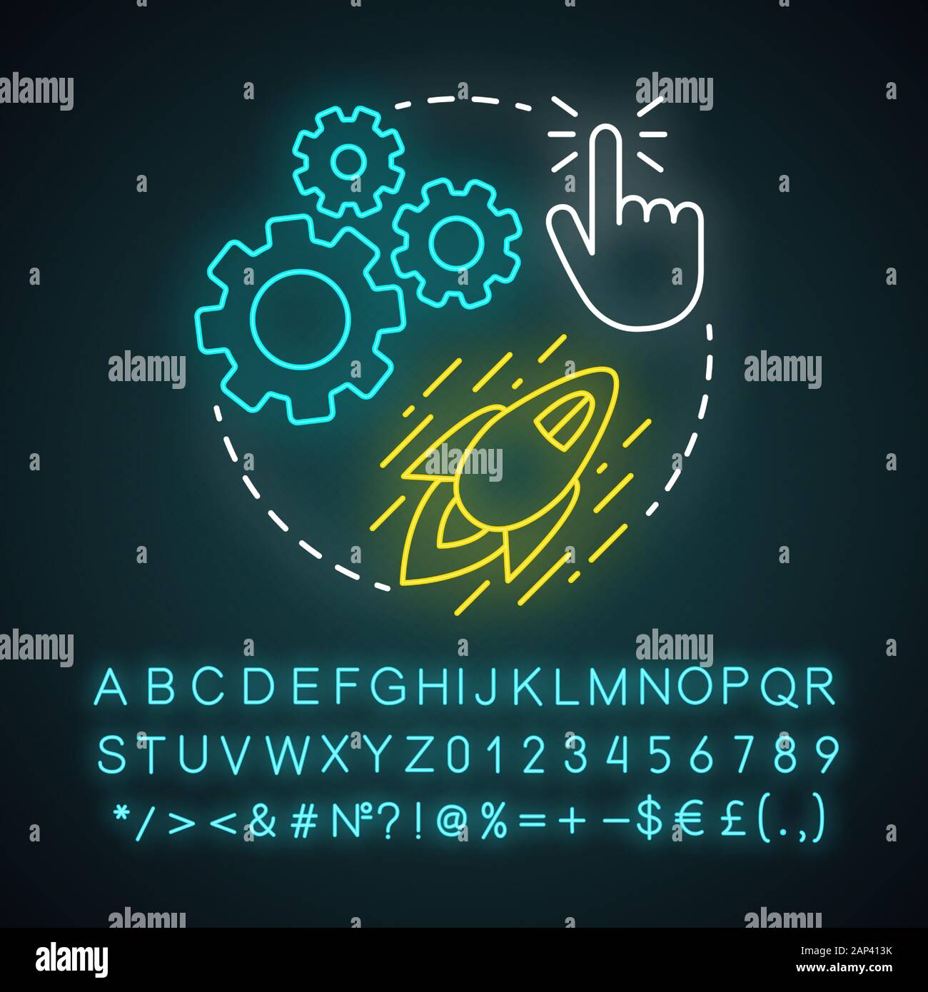 Creative lifestyle neon light concept icon. Brainstorming idea