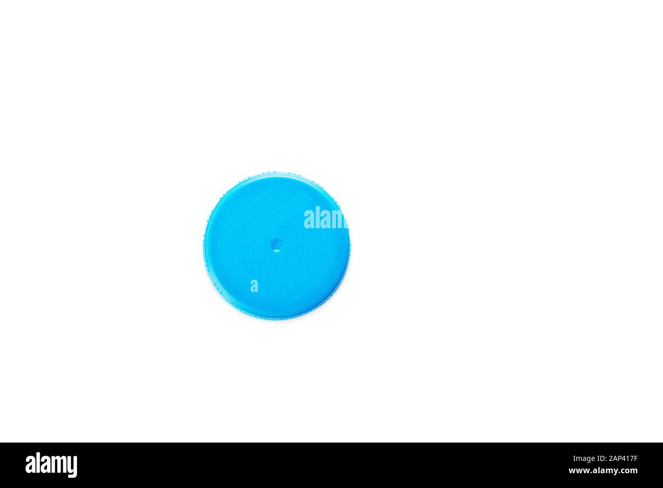 Blue Plastic Bottle Cover On White Background Top View Stock Photo Alamy